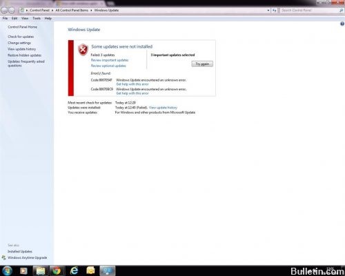 Ошибка Центра обновления WindowsUpdate_80070BC9
