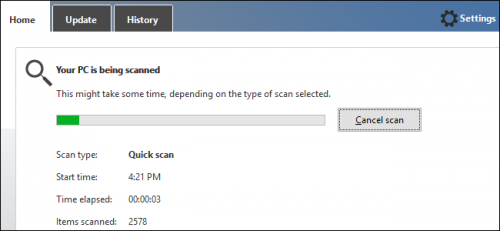 scan virus windows defender