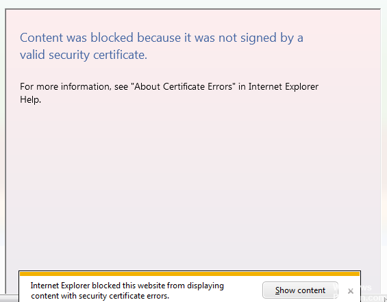 Содержимое заблокировано, так как оно не подписано действительным сертификатом безопасности и