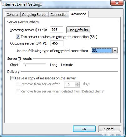 Ошибка Outlook 0x800ccc0d или 0x800ccc0f при получении и отправке электронной почты