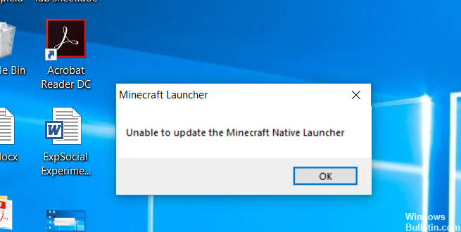Unable To Update The Minecraft Native Launcher Fix Windows Bulletin Tutorials