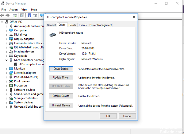 Update or Rollback Mouse Driver in Windows 10