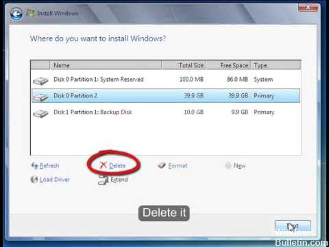 create new partition