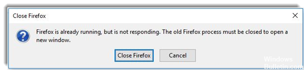 firefox not responding on startup