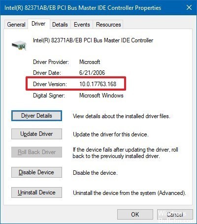 check device driver versions on Windows