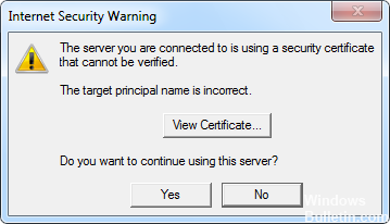 Как решить проблему проверки сертификата сервера в почтовом клиенте Outlook_Express_V.6? Сервер, с которым устанавливается соединение, использует сертификат безопасности, который невозможно проверить