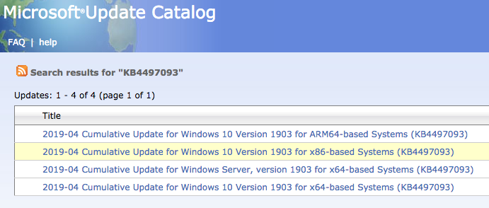 Microsoft Releases Windows 10 Cumulative Update KB4497093