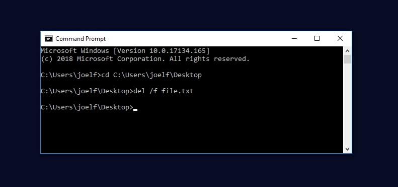 Delete a Folder Using Command Prompt