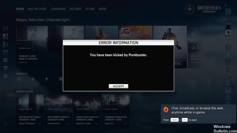 How to Fix: BF4 Kicked by PunkBuster Error - Windows Bulletin