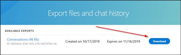 Download skype chat history