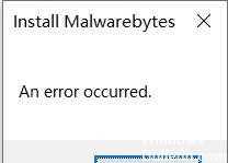malwarebytes will not install error message