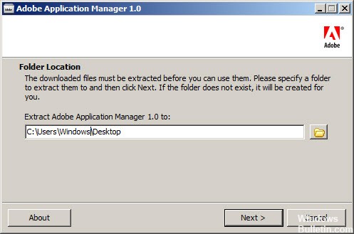can find adobe application manager windows 10