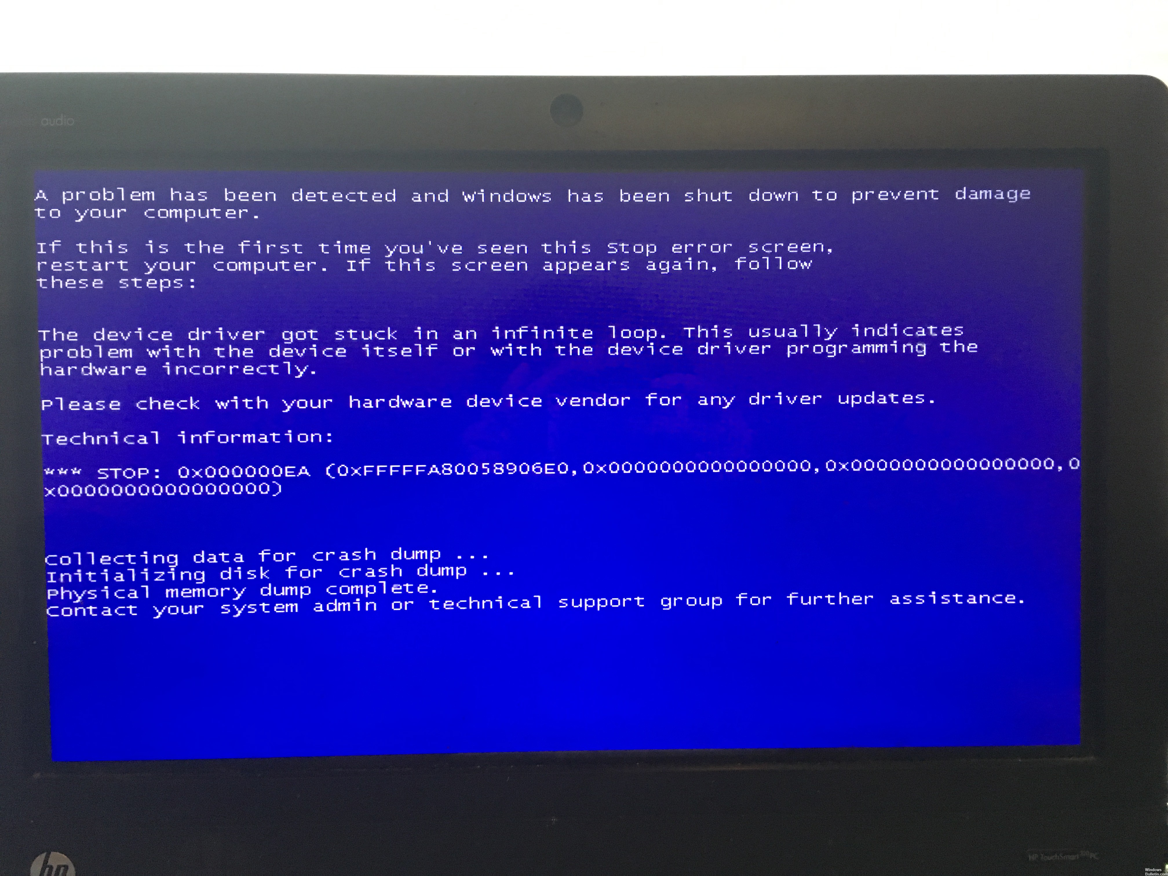 0xeaブルースクリーンエラーを修正する方法 Windows Bulletinチュートリアル