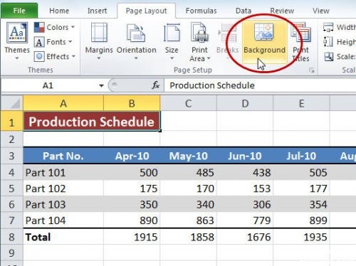 Print an Excel Spreadsheet with a Background - Windows Bulletin Tutorials