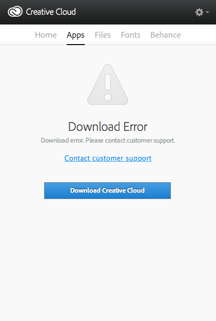 adobe creative cloud download error windows 10