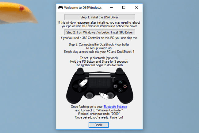 ps4 controller on windows 10 bluetooth