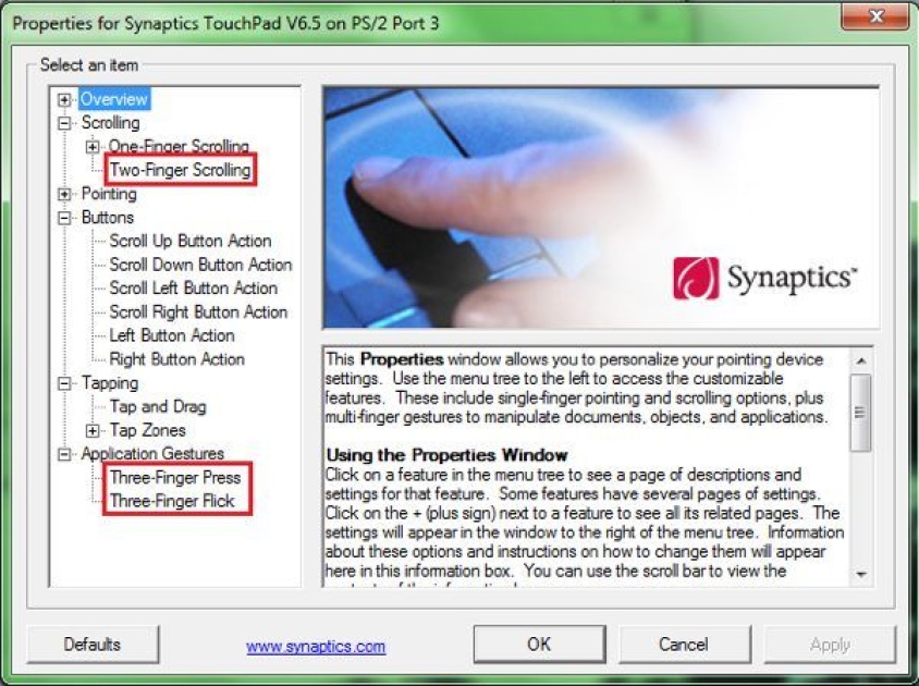 synaptics smbus driver download on synpatics website