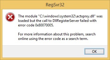 D Lregisterserver не может быть вызван dll radmin из-за кода ошибки 0x80070005