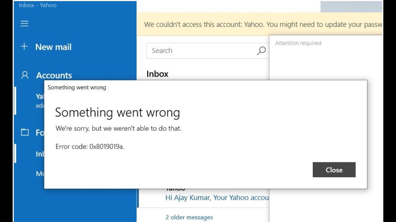 Fix Windows 10 Mail app error 0x8000000b