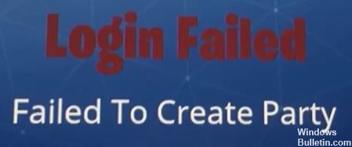 Failed to Create Party error in Fortnite