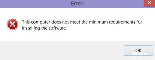 computer does not meet the minimum requirements when installing the graphics driver