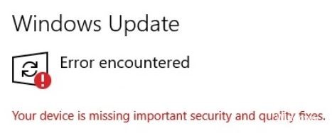 What causes the cumulative update from December 2020 - KB4592438 unable to install?