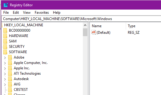 Editor de registro - Otra instalación está en progreso en Windows 10