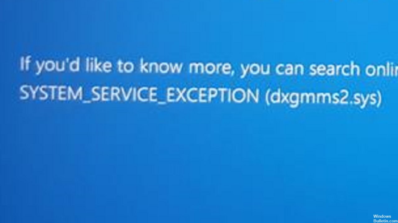 SYSTEM_SERVICE_EXCEPTION ks.sys error