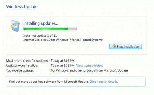 Erro de atualização do Windows 8E5E03FE