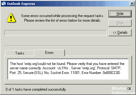 Outlook-error-0x800ccc0d