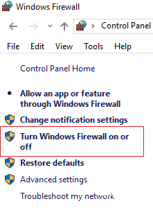 Activar o desactivar Firewall de Windows