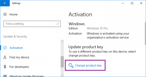 Verificar la clave de Windows 10