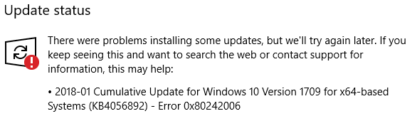 Windows 10 update KB3081444 Error 0x80242006