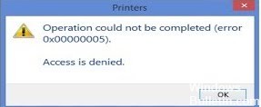 0x00000005 printer error