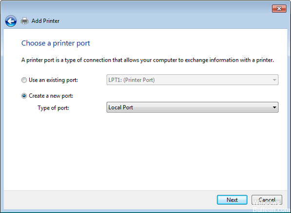 Adding a network printer as a local printer