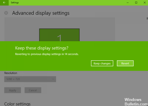 화면 해상도를 변경할 수 없습니다. Windows 10