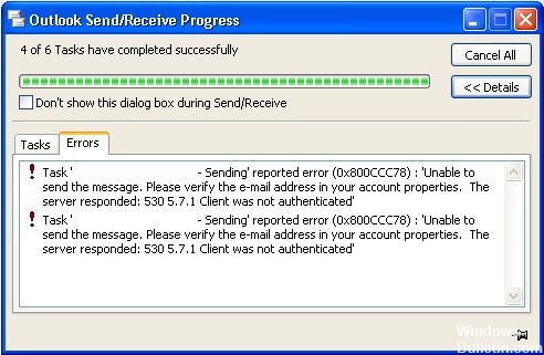 Код ошибки программы почта windows live 0x800ccc0f протокол pop3 порт 995