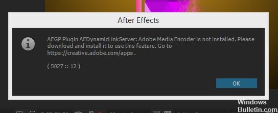 Произошла ошибка кодировщика во время трансляции. Ошибка Adobe Media encoder. Adobe Media encoder не установлен. Adobe Media encoder is not installed. Aegp aedynamiclinkserver установить.