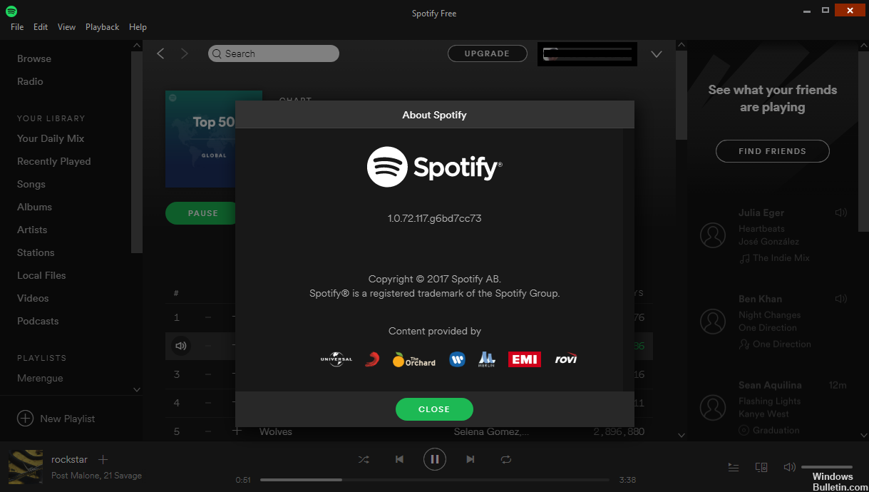 Spotify указать страну