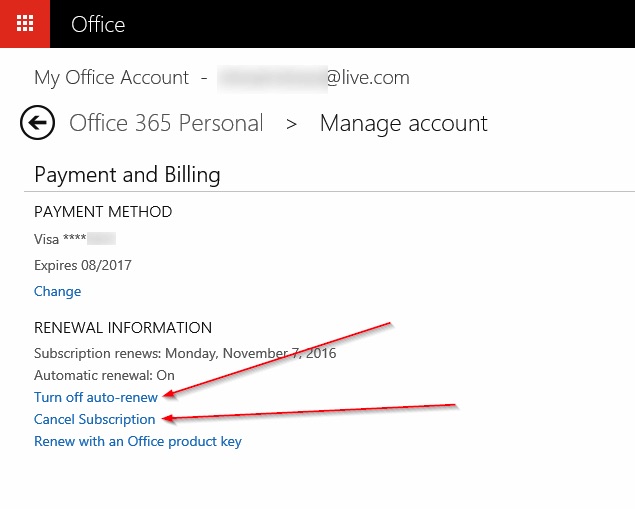 Cómo detener la renovación automática o cancelar una suscripción a Office  365 - Tutoriales del boletín de Windows