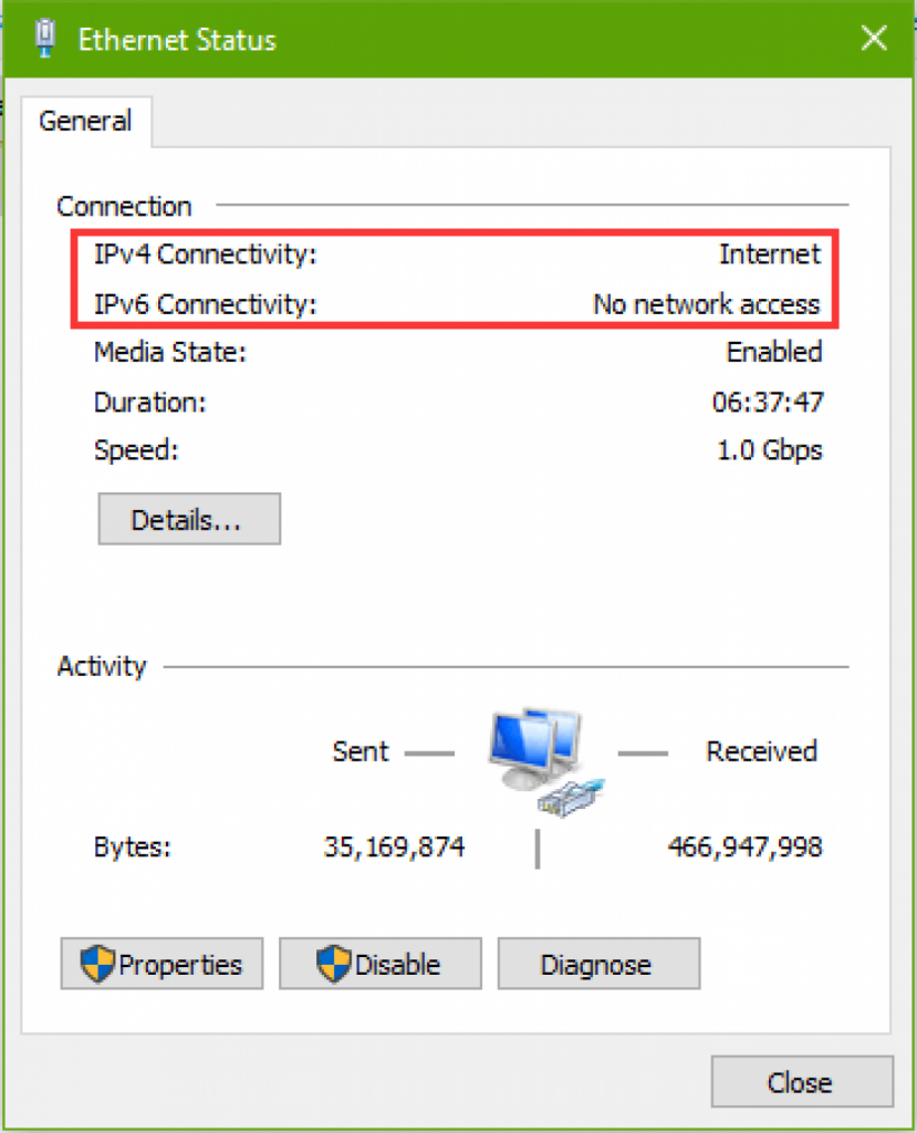 Ipv6 подключение без доступа к сети windows 10