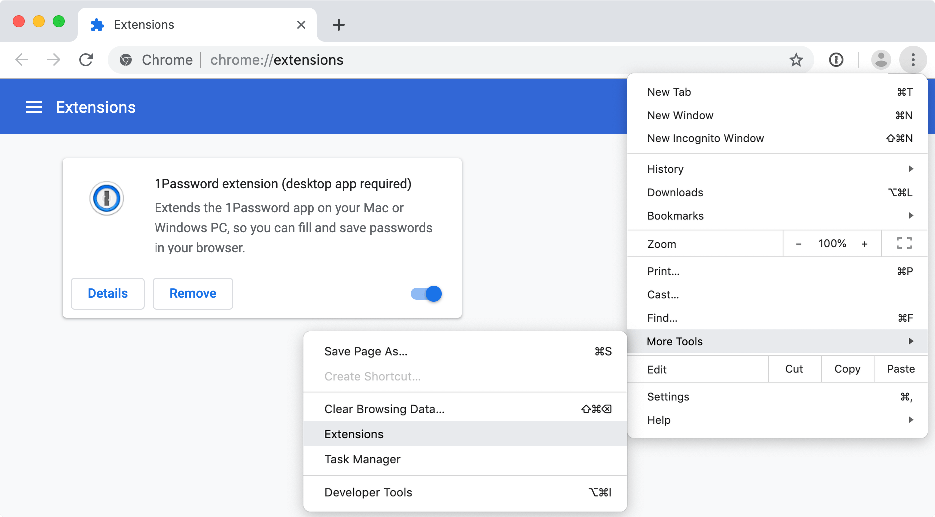 1password extension for safari not working