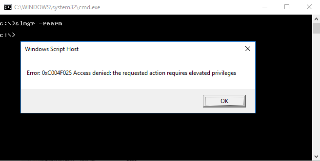 Код:0xc004f025. Host Error. Ошибка активации Windows 0x004c060. Ошибка хост. Error code access denied