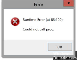 Malwarebytes runtime error - Could not call proc