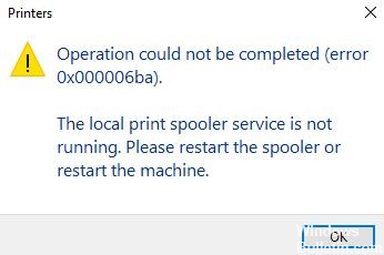 How to fix: Error 0x000006BA in Windows 10