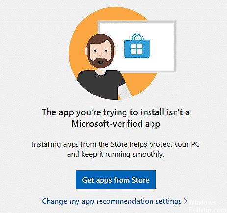 解决方法：`您要安装的应用程序不是经过Microsoft验证的应用程序。