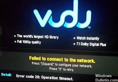 تم الحل: Vudu Error Code 28