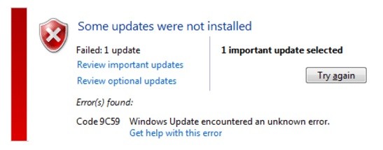 Come risolvere l'errore 9C59 di Windows Update