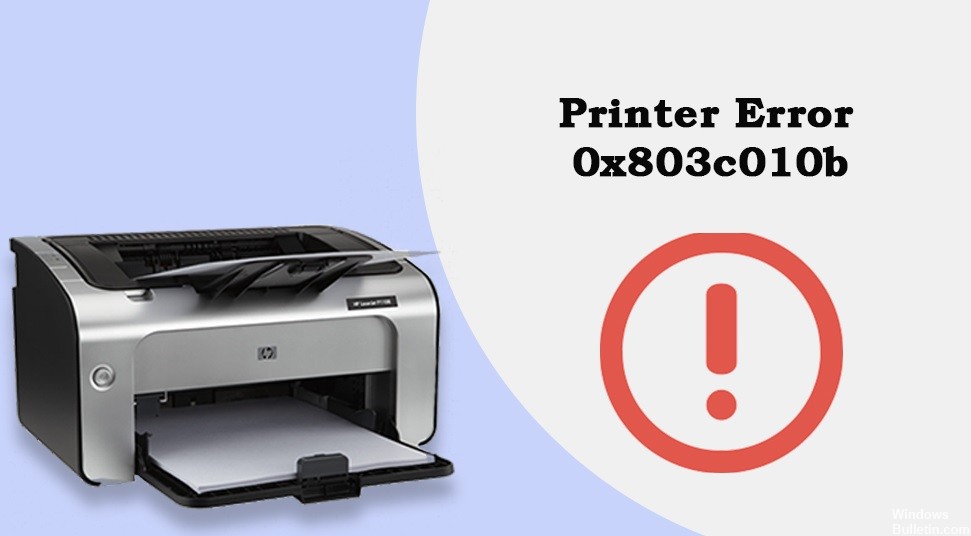 Принтер не печатает код ошибки 0x803c010b